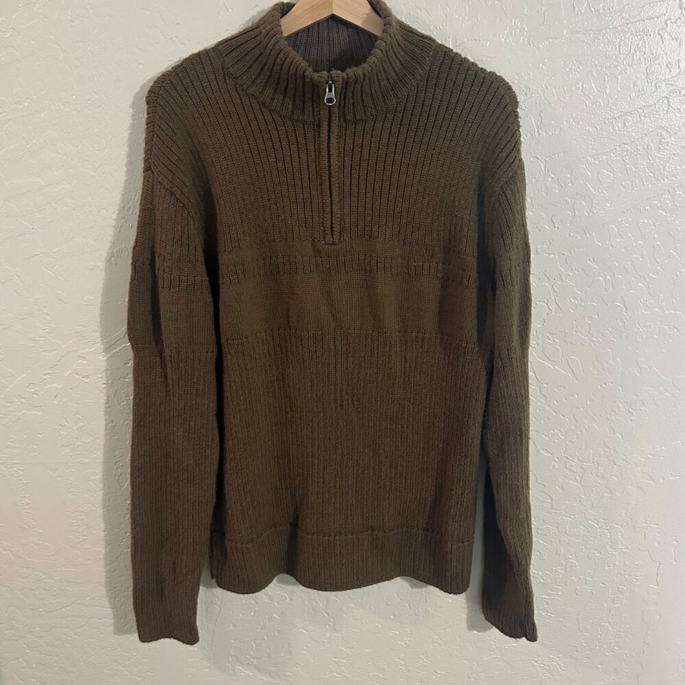 Y Aigle Wool Mocha Brown Long Sleeved Super Soft Mens Pullover Winter Sweater